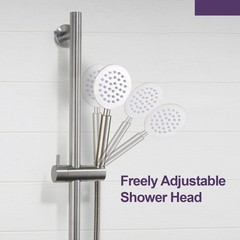 Wall Mount Bathroom Shower Slide Bar with Adjustable Hand Shower Ho… Fast Ship