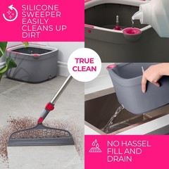 Heavy Duty Square Spin Mop for Floor Cleaning, Separate Compartment for Clean…