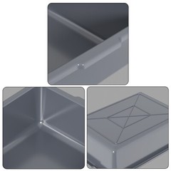Kekow 12-Pack 13 L Commercial Bus Tubs/Bus Box, Gray Large Plastic Tote Box