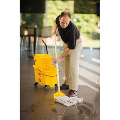 Plastic Mop Bucket with Wringer Commercial Products WaveBrake 8.75 Gallon Yellow