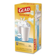 Glad 78812 8″ x 18″ 4 gal Small Trash Bags – Wht Febreze Fresh Clean 156/CT New