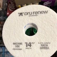 BruRenew Daily Floor Cleaning Pad BRDLY-14 14 in White Synthetic Round