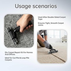 Vironix Carpet Patch Repair Kit with 5-Inch Star Wheel Seam Silver & Black