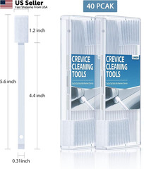 Lumkew 40Pcs Disposable Crevice Cleaning Brushes for Small 40pcs, White