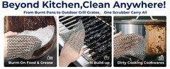 Amagabeli Cast Iron Cleaner 8″x6″ Premium Stainless Steel Chainmail Scrubber