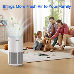 3000 Sq. Ft. True HEPA H13 Personal Room Air Purifier in Whites, 99.97% Cleaner,