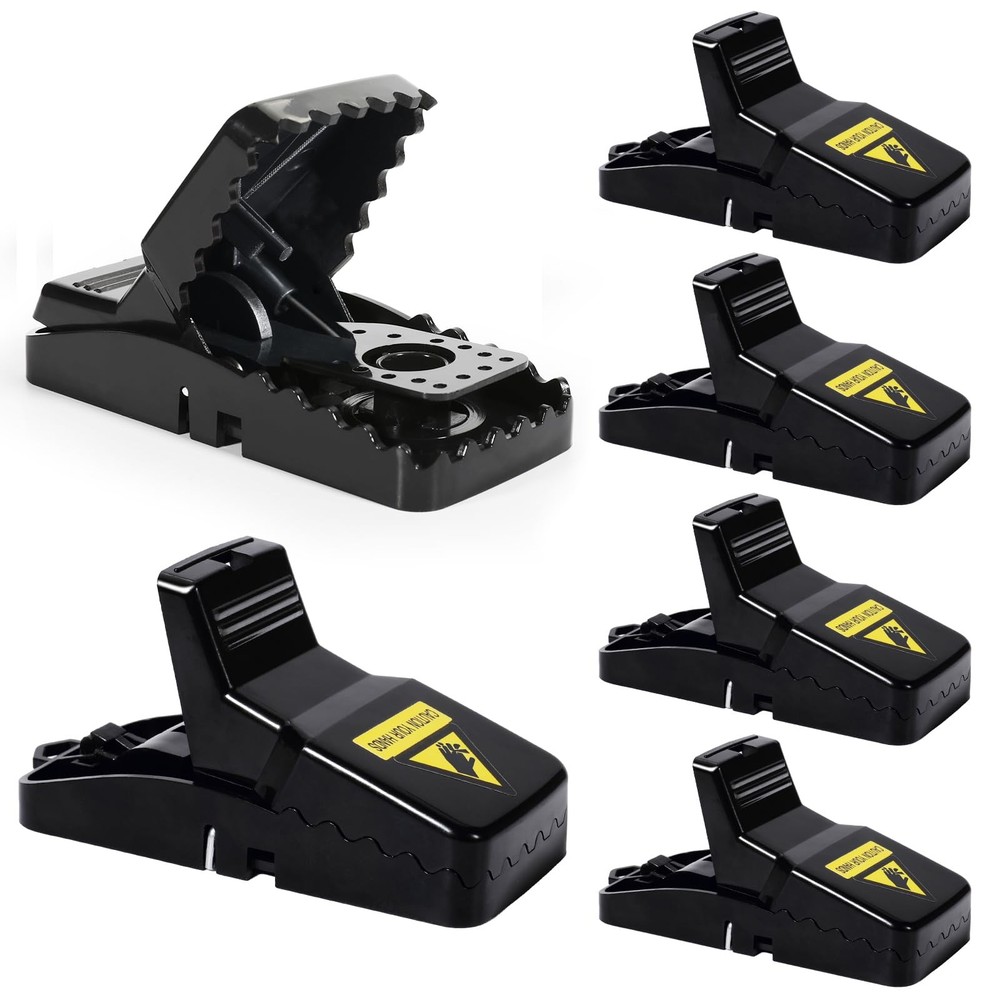 6 Pack Mouse Traps Indoor for Home,Mice House,Reusable 6, black