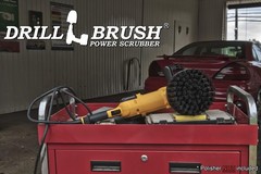 Outdoor Concrete Brush – Driveway Cleaner Scrub for Rotary 7in, Black