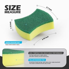 Kitchen Cleaning Sponges,24 Pack Eco Non-Scratch for 24 pack, Yellow