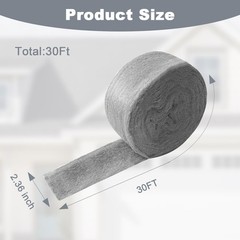Stainless Steel Wool 30ft Steel Wool Fill Fabric Roll Gap Blocker Coarse Wire Ha