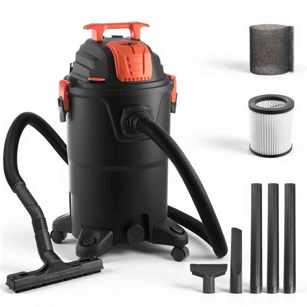 8 Gallon Wet Dry Vacuum, 4.5 HP Portable with Self – Cleaning Dual Filter, 900W