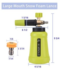 M MINGLE Foam Cannon for Pressure Washer, Car Cannon, Yellow