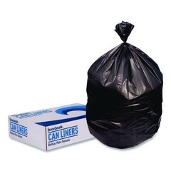 Boardwalk High-Density Can Liners, 45 gal, 22 mic, 40 x 48, Black, 150/Carton