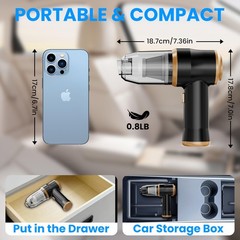Belibuy Mini Car Vacuum 15000Pa Portable Cordless Handheld Vacuum Cleaner And