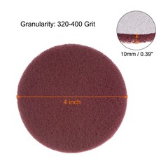 15pcs Drill Power Brush 4 Inch Tile Scrubber Scouring Pads 320-400 Grit