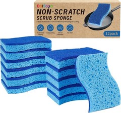 12 Count Non-Scratch Dish Sponges Kitchen, Long Lasting Cleaning Sponges for