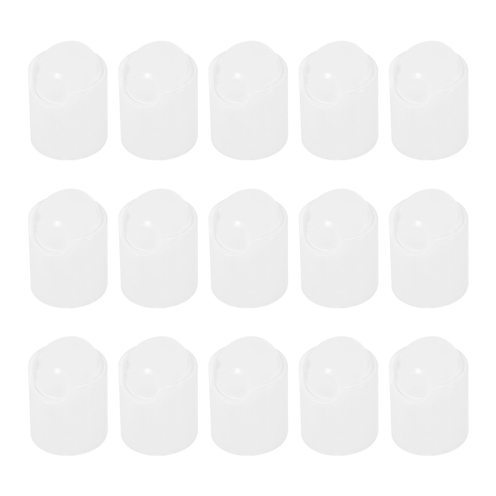 15Pcs White Disc Top Caps Replacement 24/410 Press Disk Cap 1.1×1.1×0.9”