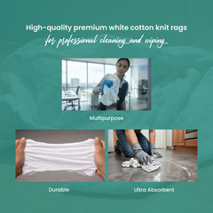 White Knit T-Shirt 100% Cotton Cleaning Rags 10 lbs. Box – Multipurpose Cleaning