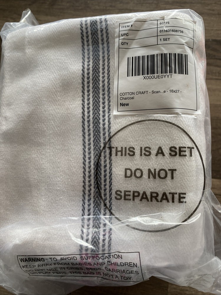 Industrial Shop Rags Towels Washed White Charcoal Strip 12pk 16×27/az