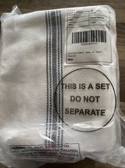 Industrial Shop Rags Towels Washed White Charcoal Strip 12pk 16×27/az