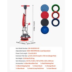 Uimoso Floor Scrubber Machine Cleaner with 3 Pads and Brushes for Polishing