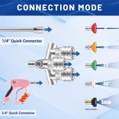 Triple Pressure Washer Nozzle, 3-in-1 Power Washer Tips, 3 Nozzles for Pressu…