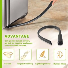 24.5-inch flexible vacuum gap connection tool for 24.5 inches, Black