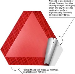 Slow Moving Vehicle Reflective Triangle Sticker, 2 Pack, 7″ x 8″, Diamond Grade