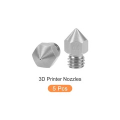5Pcs 3D Printer Nozzle M6x0.6mm Stainless Steel Nozzles Extruder