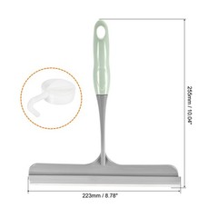 Shower Squeegee Glass Wiper with 2 Hooks 255mm Blue