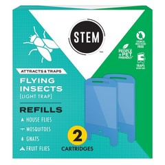 STEM Flying Insect Light Trap Refill Cartridges, Indoor Fruit 2 Count, White