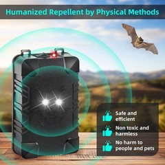 2 Pcs Under Hood Rodent Repeller with Strobe Light 2 Count (Pack of 1), Black