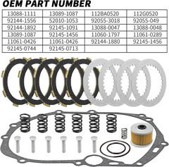 Clutch Kit & Friction Steel Plates with Heavy Duty Gasket & Springs for Kawasaki