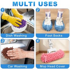 Vowanop Mop 10.5 XX-Wide, A-purple, Green, Pink, Blue, Orange 10 Pack