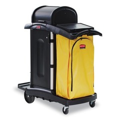Rubbermaid Commercial 9T7500BK High-Security Healthcare Cleaning Cart – BLK New