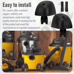 Caster Wheels & Foot Replacement Kit Fits Most of Shop Vac Vacuum and A BLACK