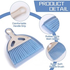 cobee Small Broom and Dustpan Cleaning Set, Mini Whisk Dustpan and Brush with…