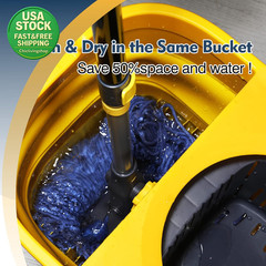 Commercial Mop Bucket with Wringer Collapsible Plastic Yellow
