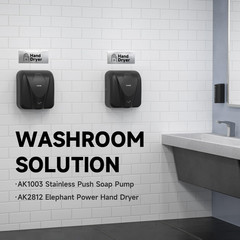 Elephant Power Commercial Hand Dryer High Speed Auto Warm Wind, Matte Black Ther