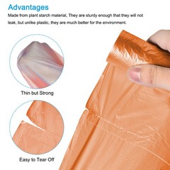 60 Counts / 3 Rolls 4-6 Gallon Small Trash Bags Waste Basket Liners Orange
