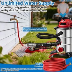25FT Universal Shop Vac Extractor Hose Kit Adapter Wet-Dry Carpet UpholsteryAuto