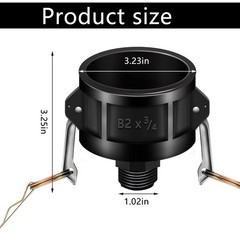 Dianrui 2 Inch Black 275 330 Gallon IBC Tote Tank Drain Adapter