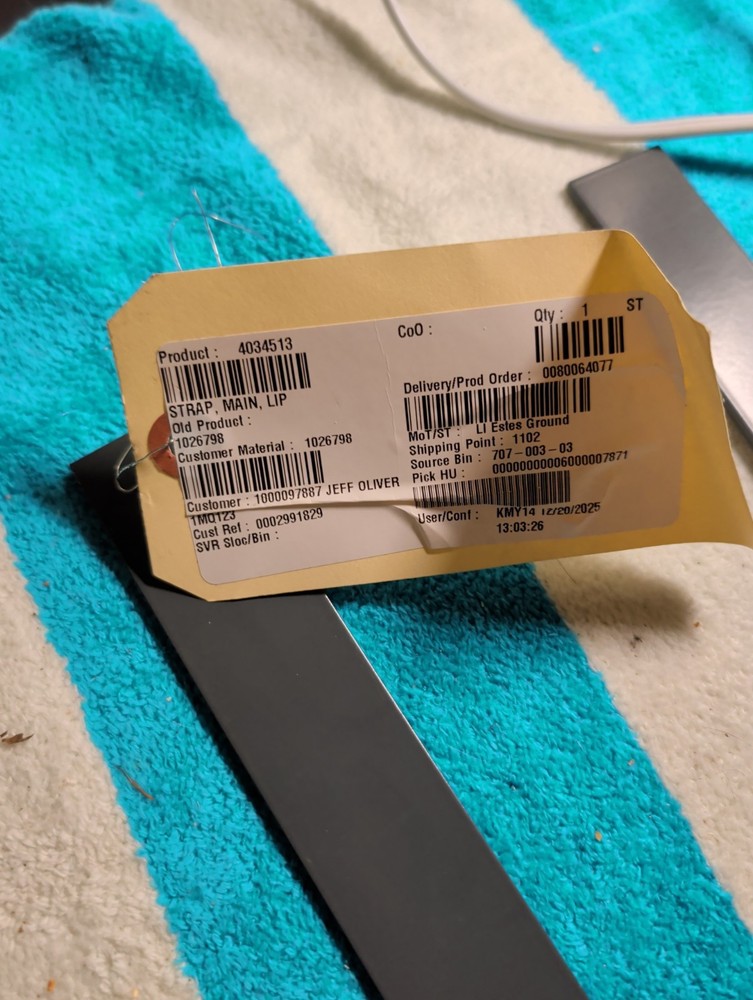 Tennant Replacement Part Strap, Main, Lip 4034513