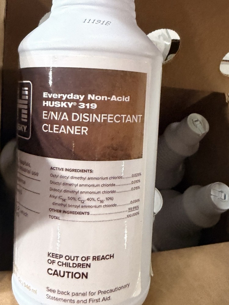Husky 319 Non-Acid Disinfectant Cleaner Multi-Surface 12x32oz Bottles