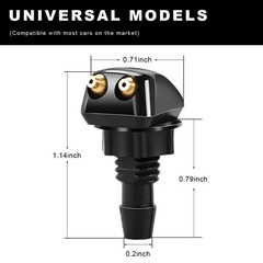 2PCS Front Windshield Washer Nozzles Universal Wiper Spray Jet Replacement Kit