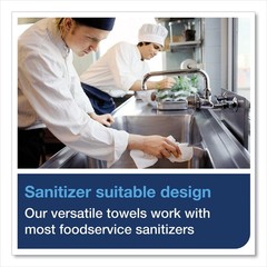 Tork 192291 Small Pack Foodservice Cloth – Unscented/White/Red Stripe (4/CT) New