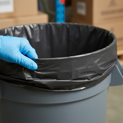 Trash Can Liner Bags 33 Gal 100 Pieces 33″ x 39″ LLDPE Black 1 Mil