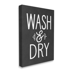 Stupell Industries Wash And Dry Vintage Cleaning Phrase Kitchen Laundry