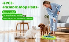 4PCS 14”~16” Microfiber Dust Mop Pads Compatible with Leifheit 55210,Reusable