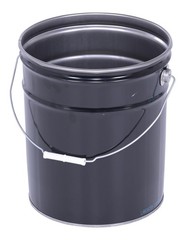 Vestil PAIL-STL-RI Steel Open Head Pail with Handle, 5 gallon One Size, Black